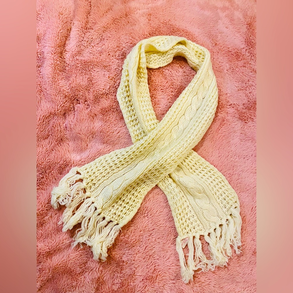 Cozzy Land Chunky Knit Fringe Scarf